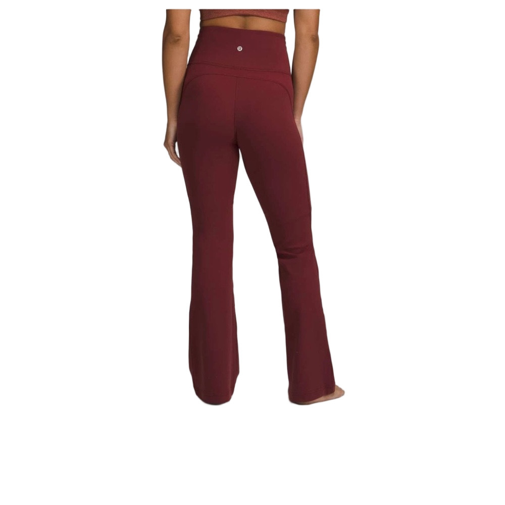 Lululemon Athletica Groove Nulu Super-High-Rise Burgundy Flared Pants Size 14 - Picture 3 of 6